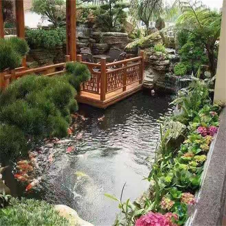 万泉镇别墅庭院景观设计鱼池